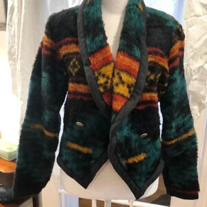 Together West southwestern themed cropped open front cropped jacket.  Size M